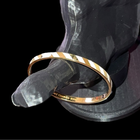 Kate Spade NY Idiom Bracelet - Get Carried Away - White & Gold Bangle - VGUC - Picture 8 of 11